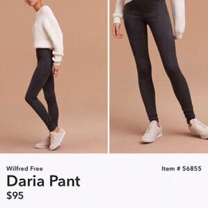 Wilfred Free  Suede Charcoal Grey  Suede  Full Length High Rise Legging  Size S